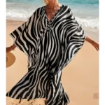 Vêtement léger style kimono zèbre