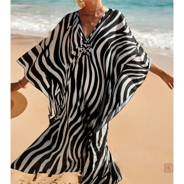 Vêtement léger style kimono zèbre