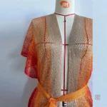Vêtement d'été : kimono orange à franges