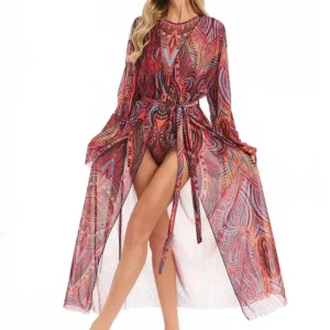 Kimono léger transparent idéal pour la plage et les vacances