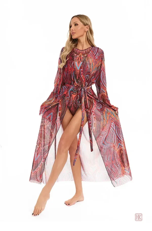 Kimono léger transparent idéal pour la plage et les vacances