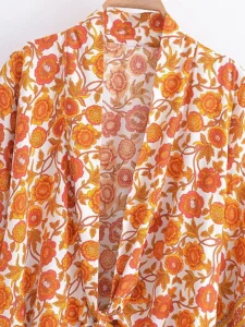 Veste kimono à motifs colorés