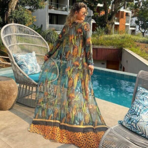 Kimono de plage transparent pour femme