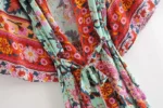 Robe kimono verte, style décontracté