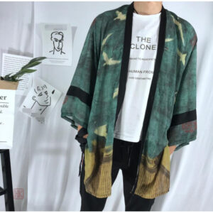 Kimono de plage vert pour homme, style décontracté