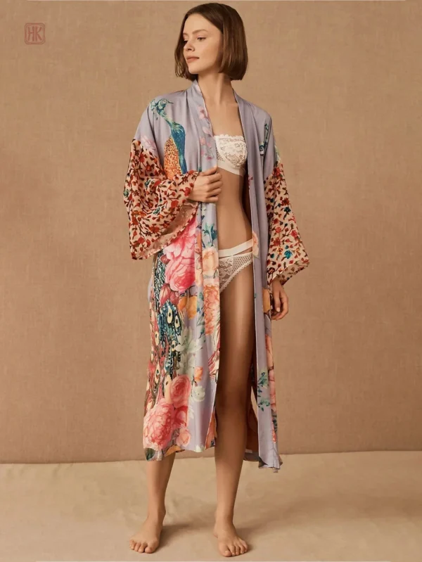 kimono-de-plage-vintage-fleuri-violet-1 Kimono de plage vintage fleuri violet