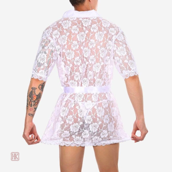 Kimono homme en dentelle, style raffiné