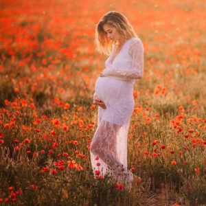 Kimono dentelle pour femme enceinte