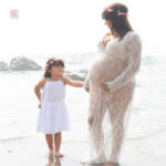 Kimono femme enceinte, style délicat en dentelle