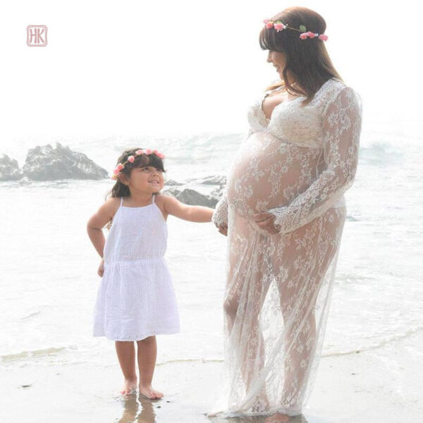 Kimono femme enceinte, style délicat en dentelle