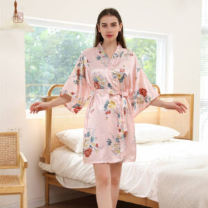 Kimono satin déshabillé femme élégant et confortable