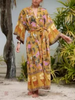 Kimono soyeux pour femme élégant et léger