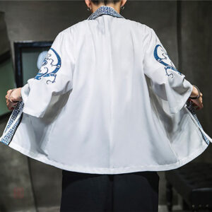 Veste kimono estivale, élégance masculine avec motif dragon
