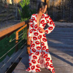 Kimono Femme Fantaisie élégant en tissu léger