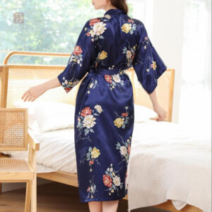 Kimono bleu confortable, parfait pour la maison