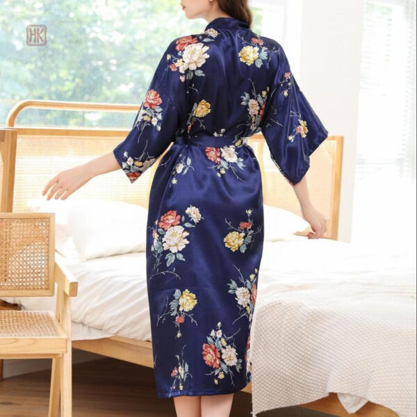 Kimono bleu confortable, parfait pour la maison