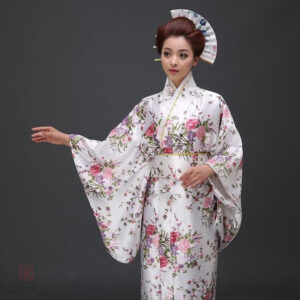 Kimono floral pour femme avec motif de fleurs de cerisier