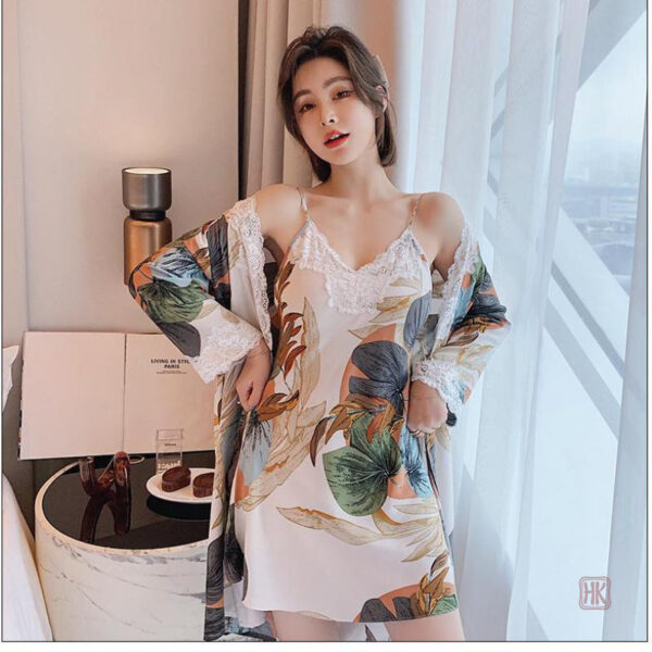 Peignoir kimono fleuri pour femme élégant