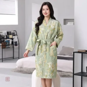 Kimono femme en coton pour la nuit
