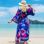 Kimono doux avec motifs de constellations