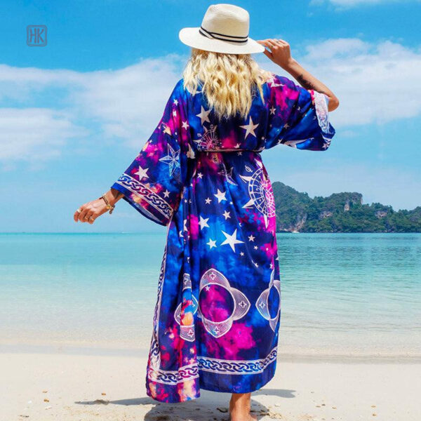 Kimono doux avec motifs de constellations