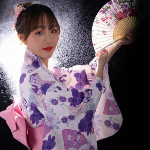 Kimono femme robe longue en style japonais