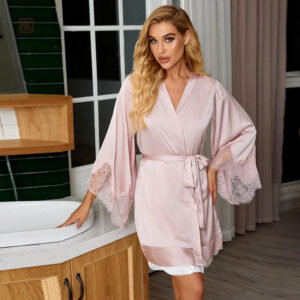 Kimono Femme Rose en tissu léger