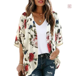Kimono fleuri d'été stylé pour femme