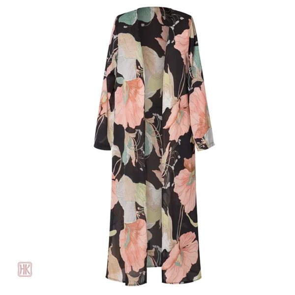 Robe kimono élégante avec motifs floraux