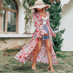 Kimono floral ample pour un style décontracté