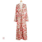 Kimono grande taille à design floral vivant