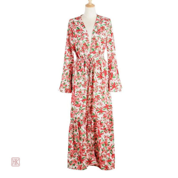 Kimono grande taille à design floral vivant