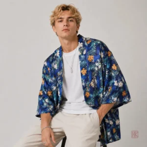Kimono fleuri pour homme élégant et stylé
