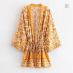 Robe kimono décontractée avec motifs floraux