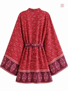 Kimono bohème avec imprimé floral élégant