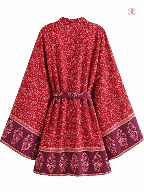 Kimono bohème avec imprimé floral élégant