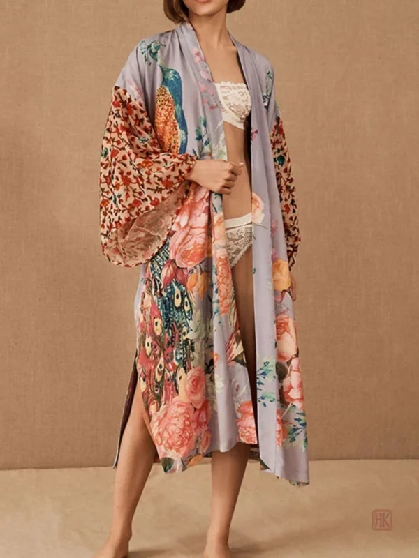 kimono-floral-cardigan-1 Kimono floral femme élégant en cardigan léger