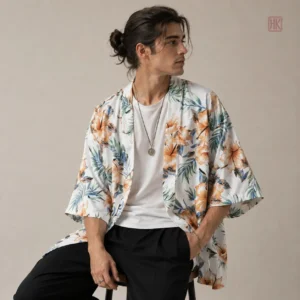 Kimono Homme à fleurs élégant pour un style décontracté