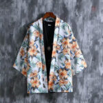 Veste kimono homme avec motif floral coloré