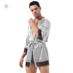 Peignoir kimono homme court en tissu léger