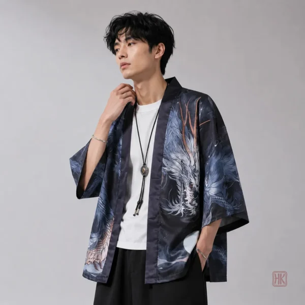 kimono-homme-dragon-1 Kimono homme dragon style oriental