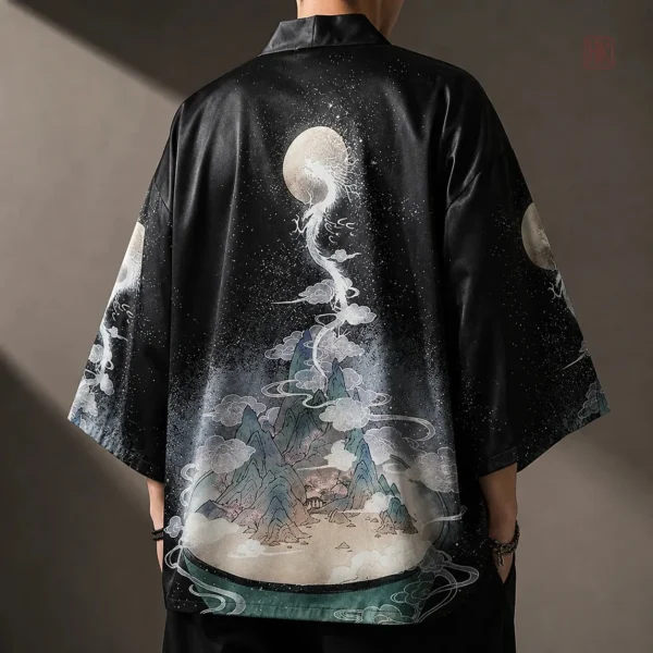 kimono-homme-dragon-lune-1 Kimono Homme Dragon Lune