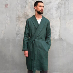 Kimono en lin pour homme, style peignoir élégant