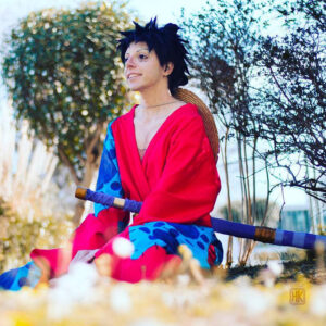 Vêtement homme léger, kimono aux motifs Luffy