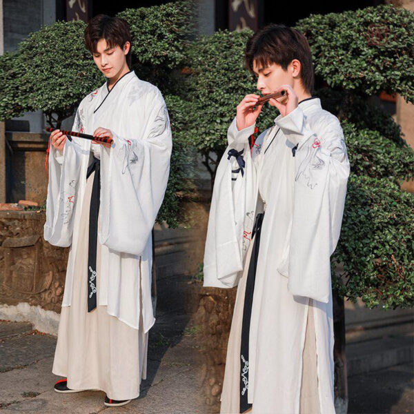 kimono-homme-long-blanc-1 Kimono homme long blanc élégant pour un style décontracté