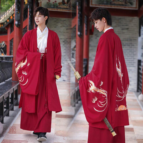 kimono-homme-long-rouge-1 Kimono Homme Long Rouge