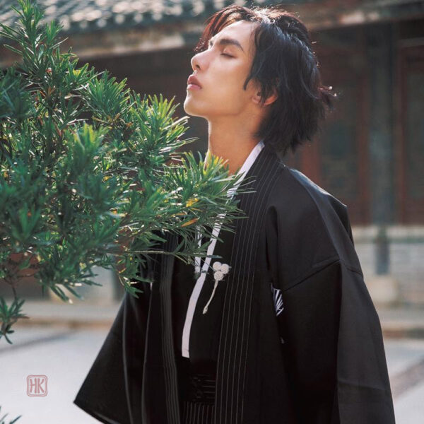kimono-homme-noir-samourai-1 Kimono Homme Noir Samourai