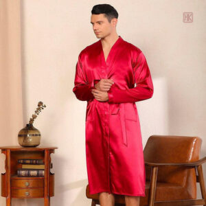 Peignoir kimono pour homme en couleur rouge vif