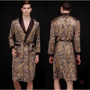 Peignoir kimono homme en tissu satiné doux