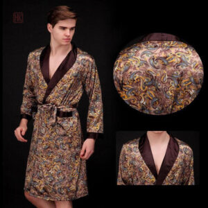 Peignoir homme satin avec coupe moderne et stylée